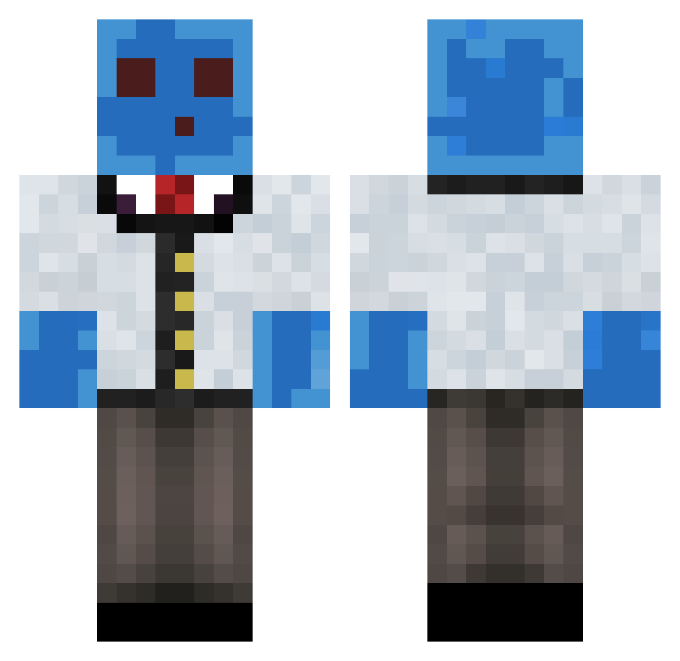 sumbral Minecraft skin, front and back view