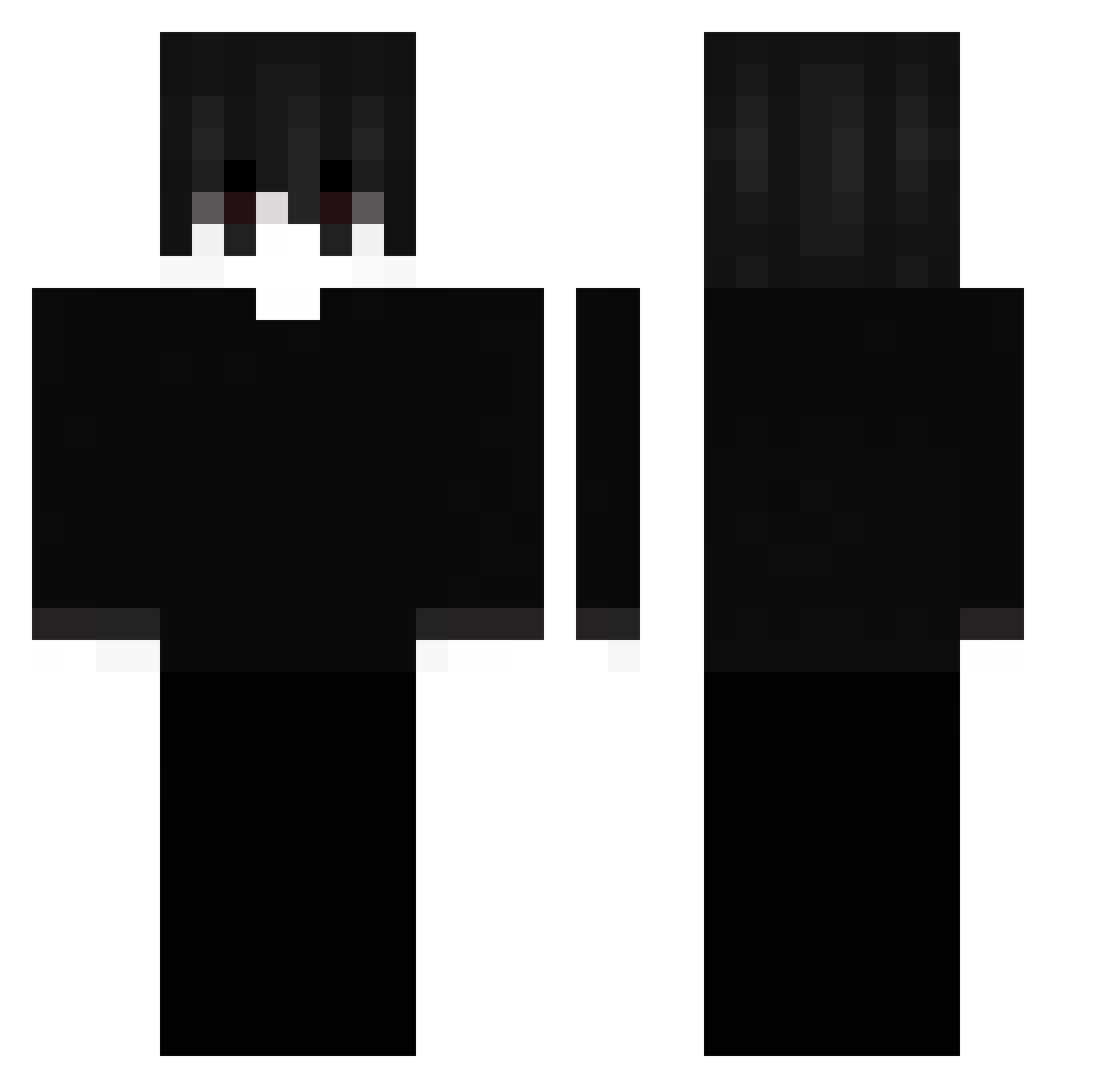 xyxv Minecraft skin, front and back view