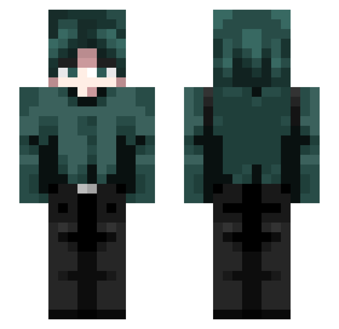 xeuzz Minecraft skin, front and back view