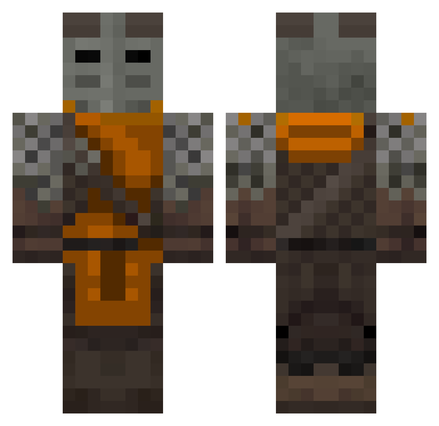 Beemance Minecraft skin, front and back view