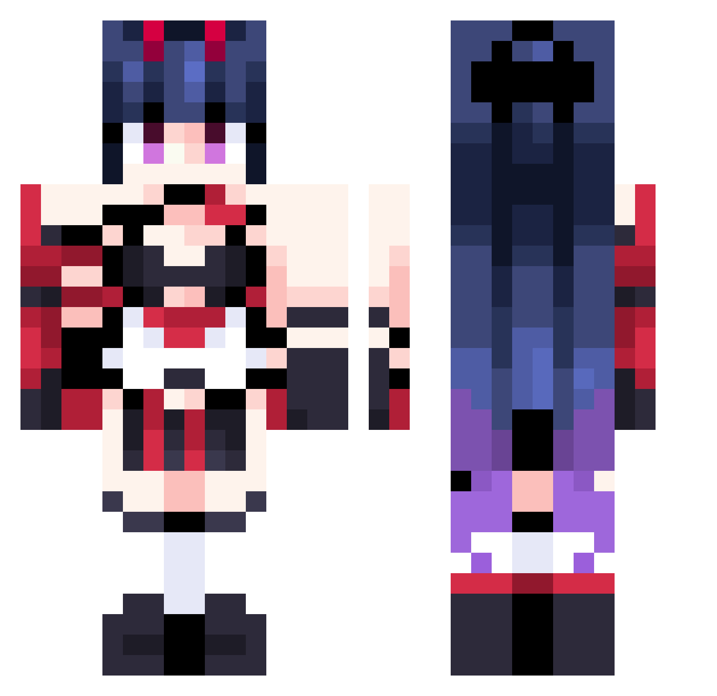 TiltedKyoso Minecraft skin, front and back view