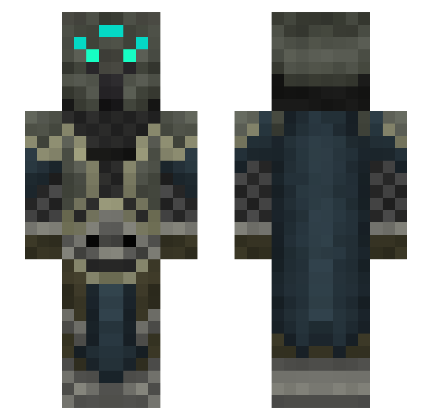 deerborn Minecraft skin, front and back view