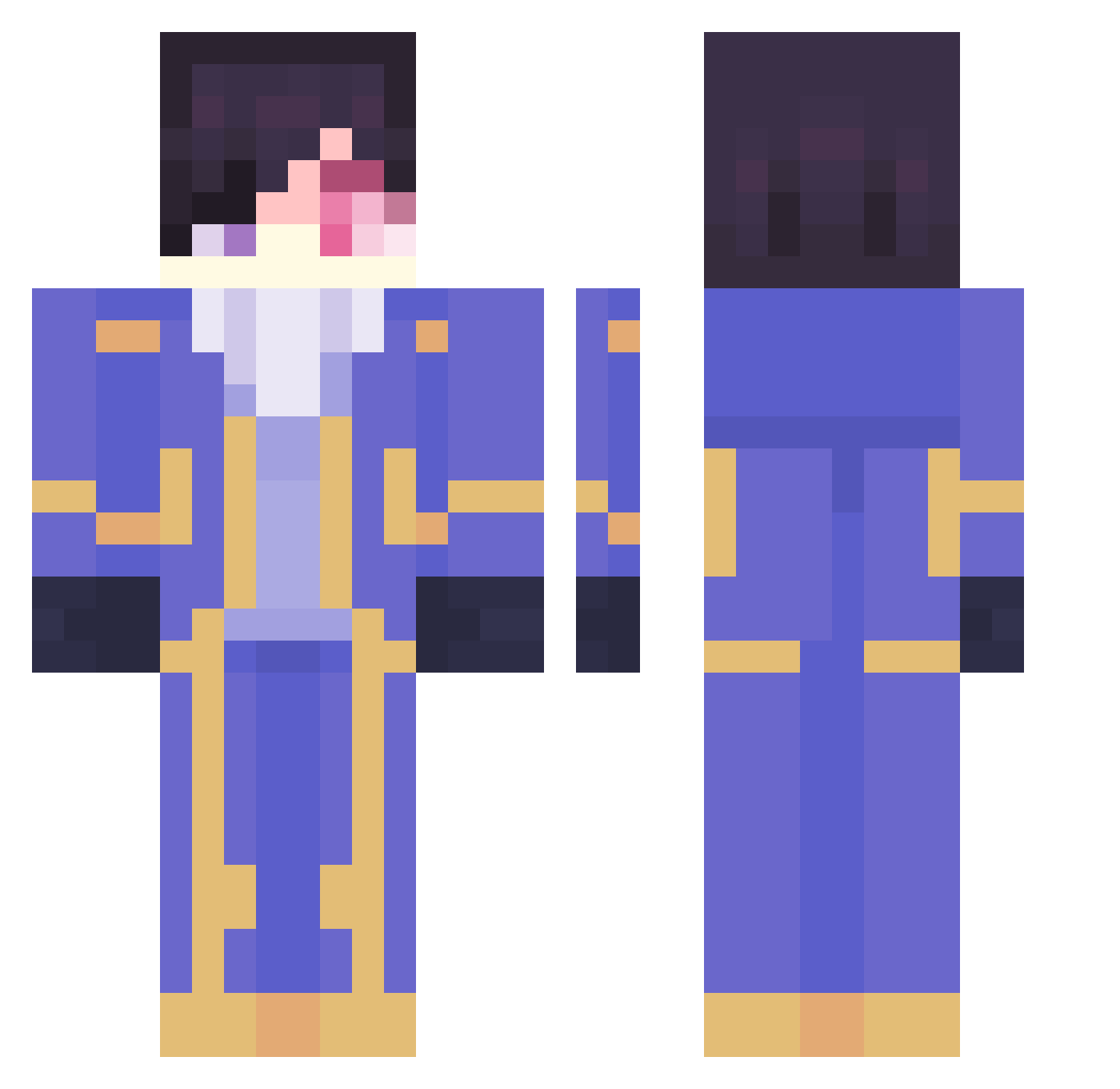 Castigatory Minecraft skin, front and back view