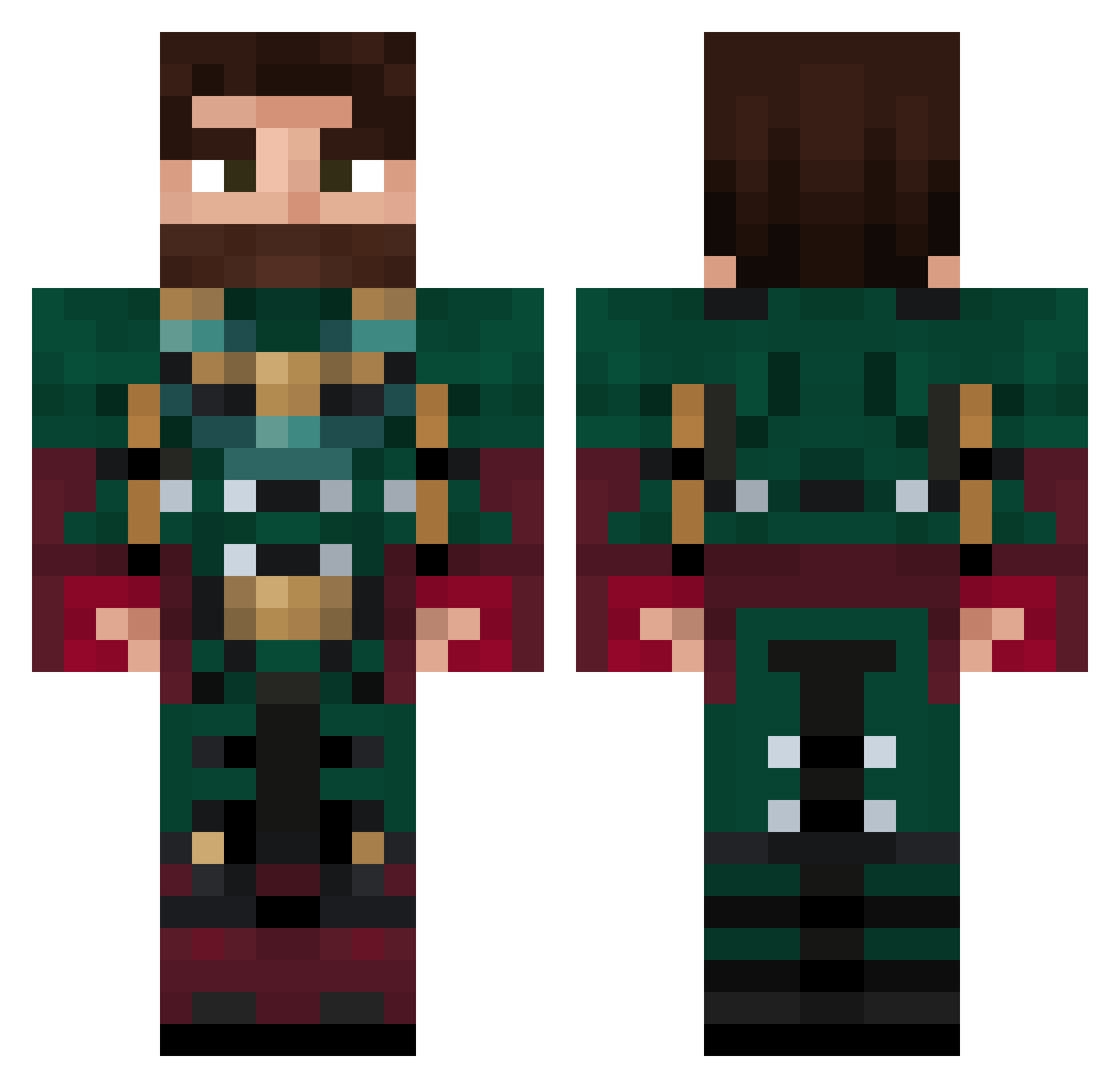 DiamondDigger126 Minecraft skin, front and back view