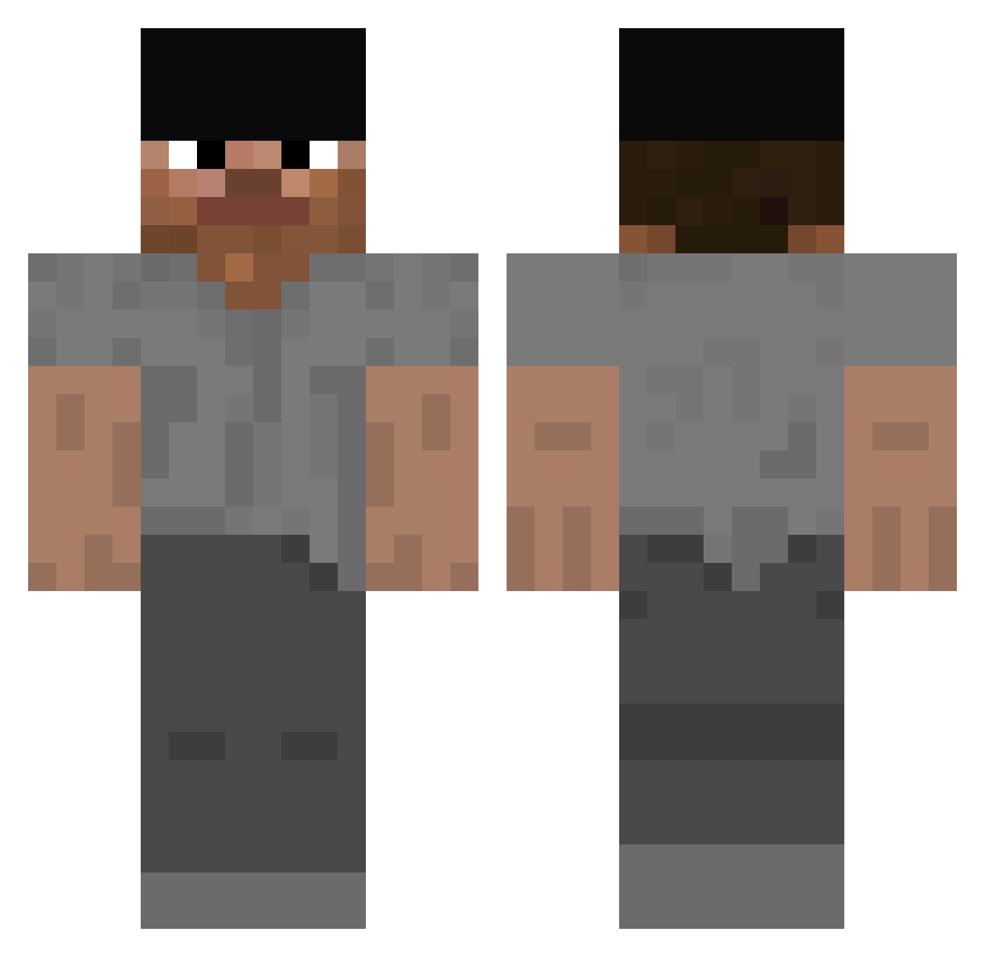 SealedKiller Minecraft skin, front and back view