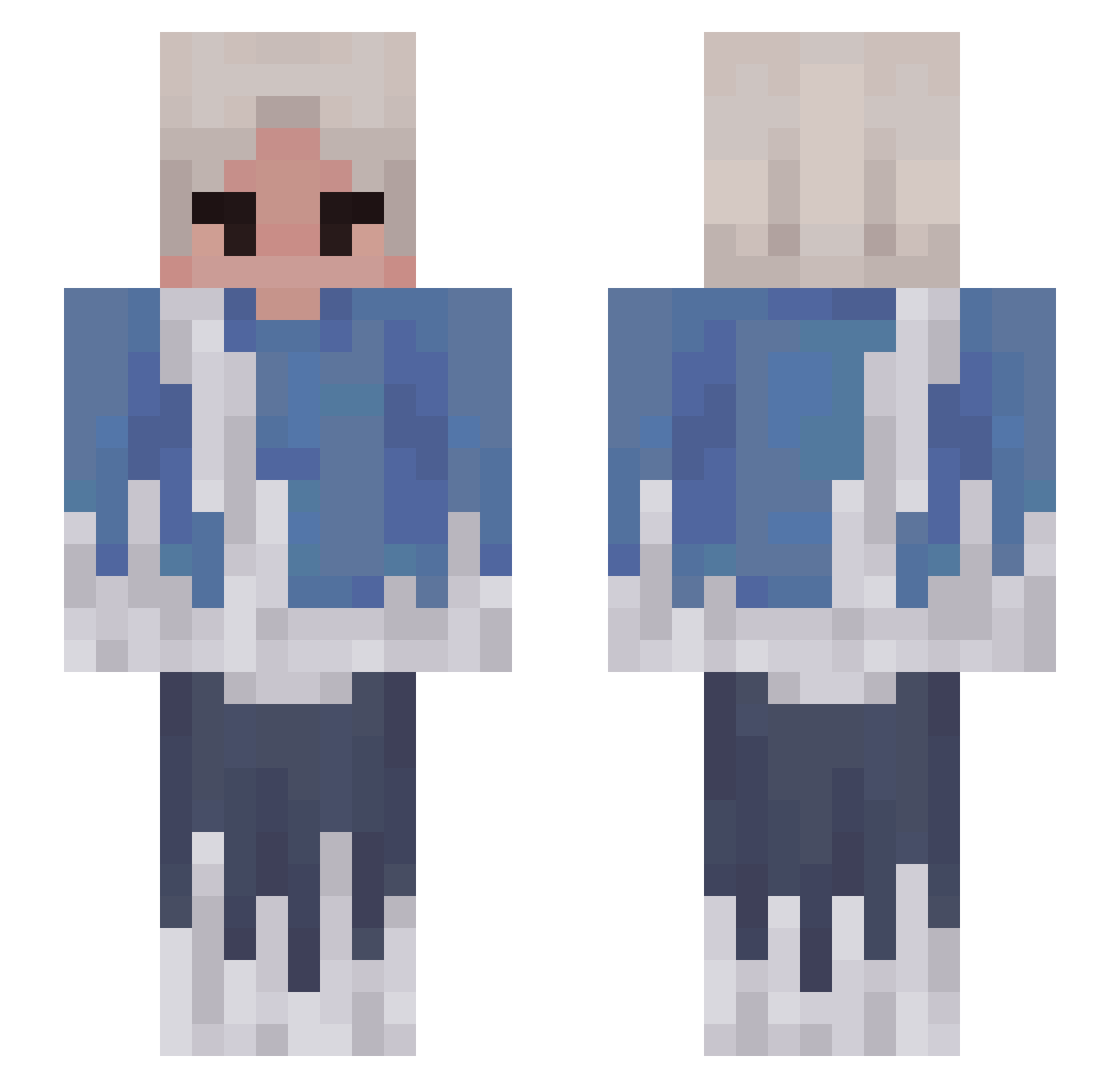 starspupil Minecraft skin, front and back view