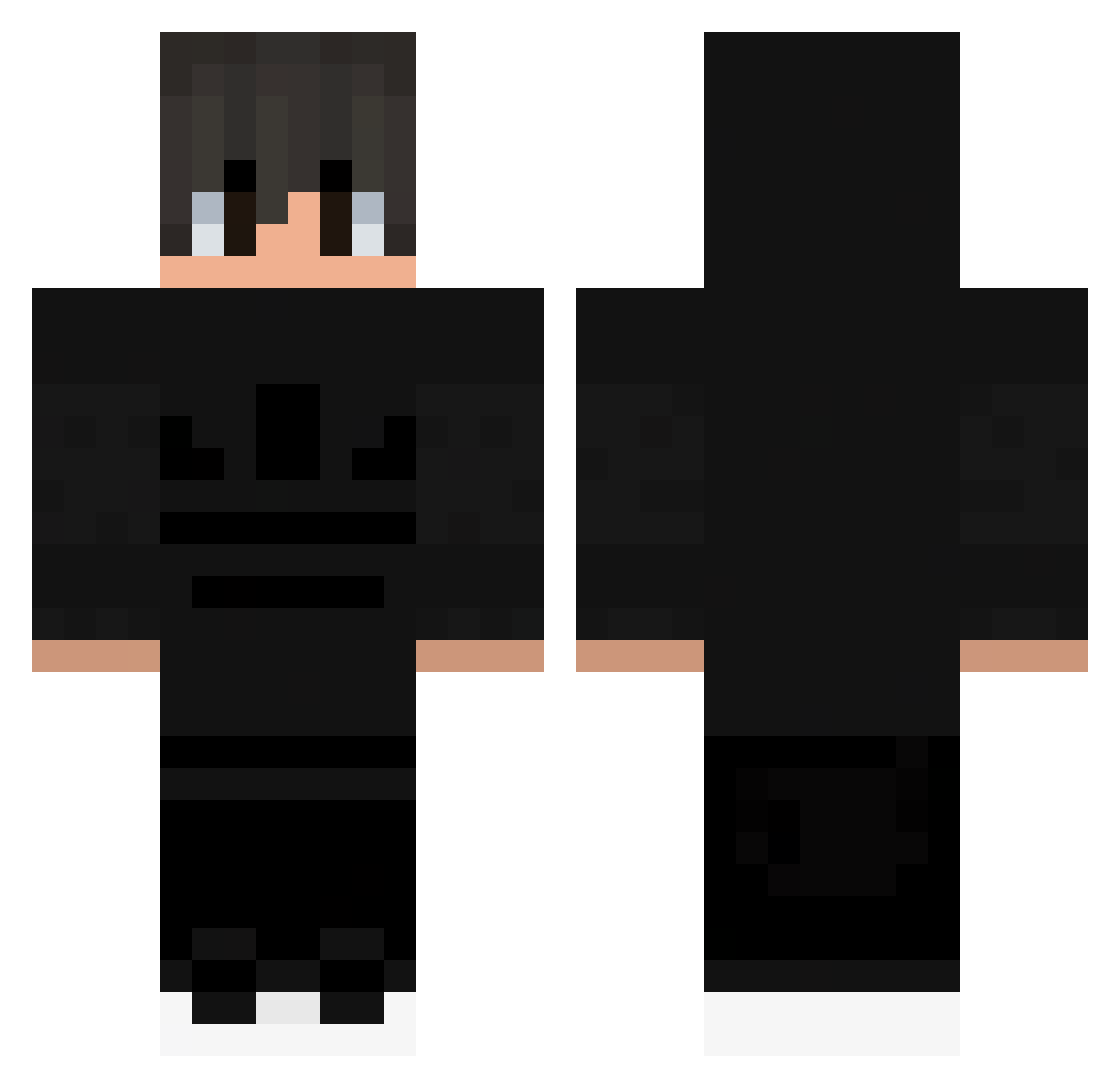 GOTHBOYGBEAR Minecraft skin, front and back view
