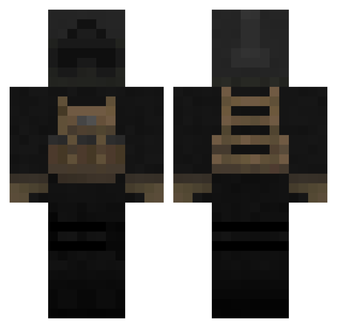 hakkyw Minecraft skin, front and back view