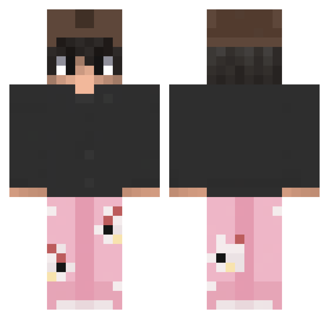 snowzly Minecraft skin, front and back view