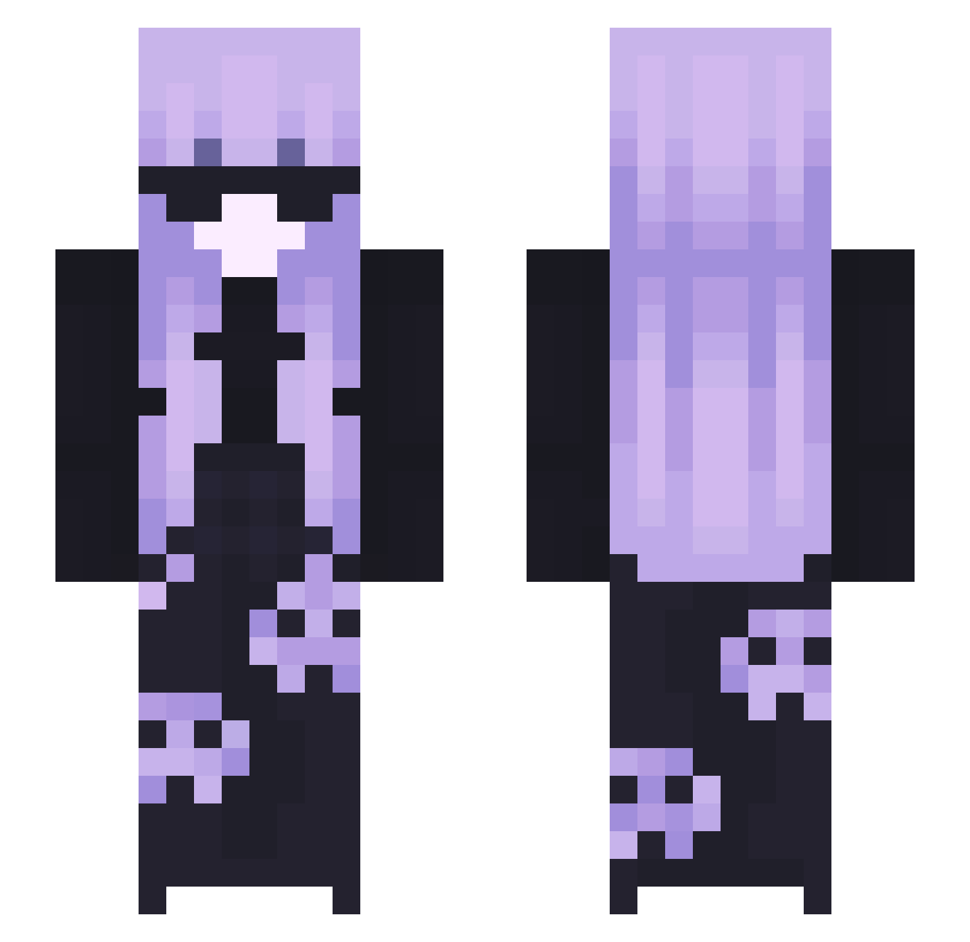 swivets Minecraft skin, front and back view