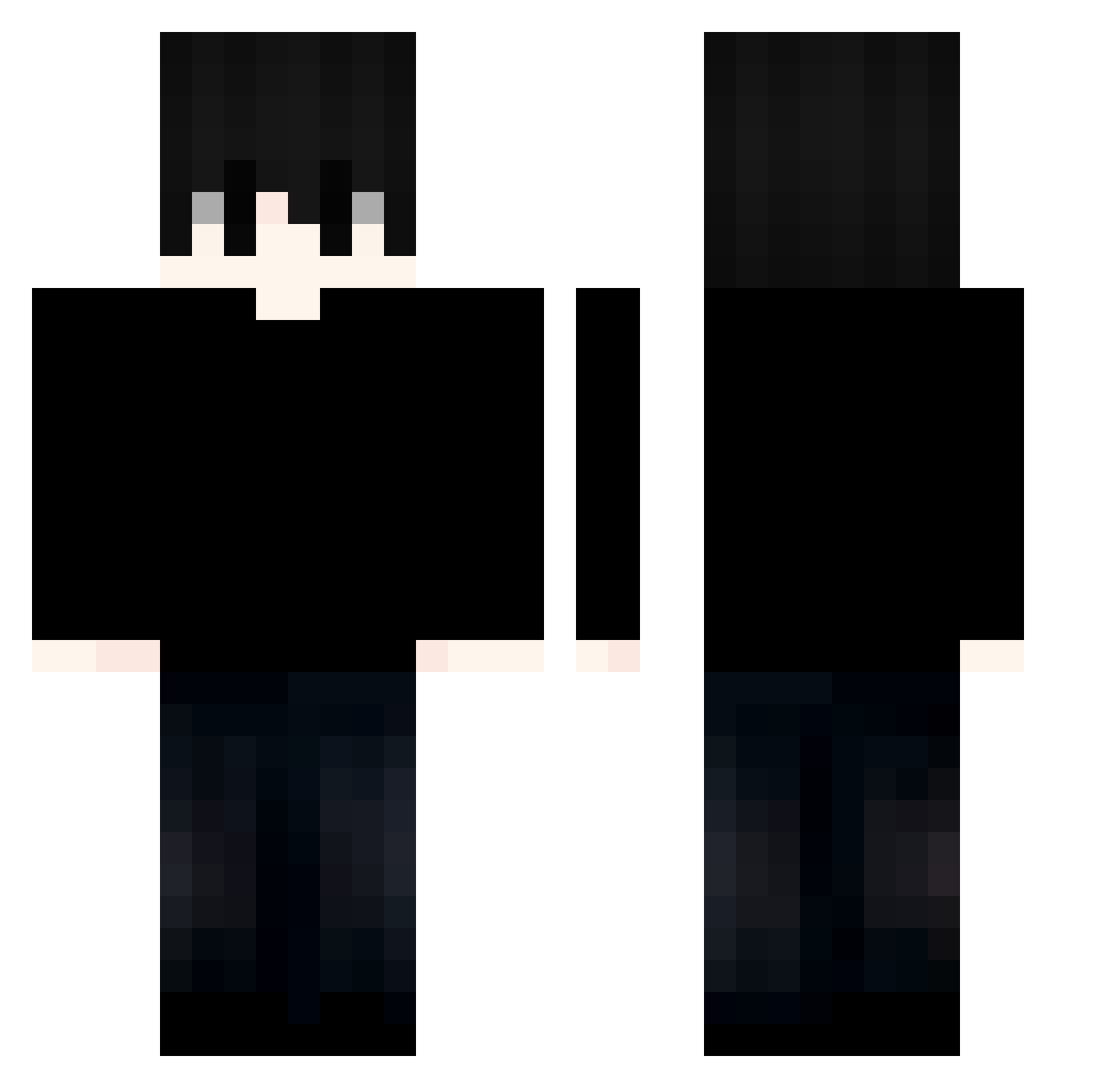 qnfj Minecraft skin, front and back view