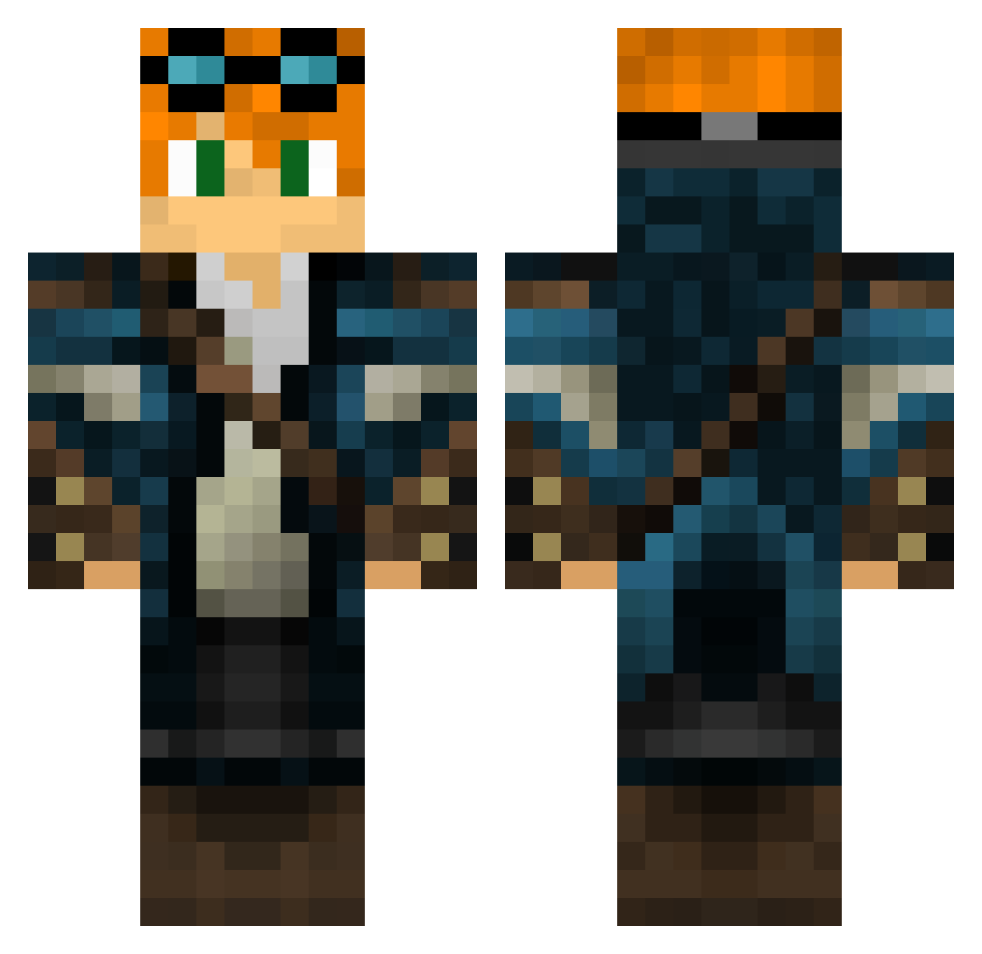 Spaer Minecraft skin, front and back view