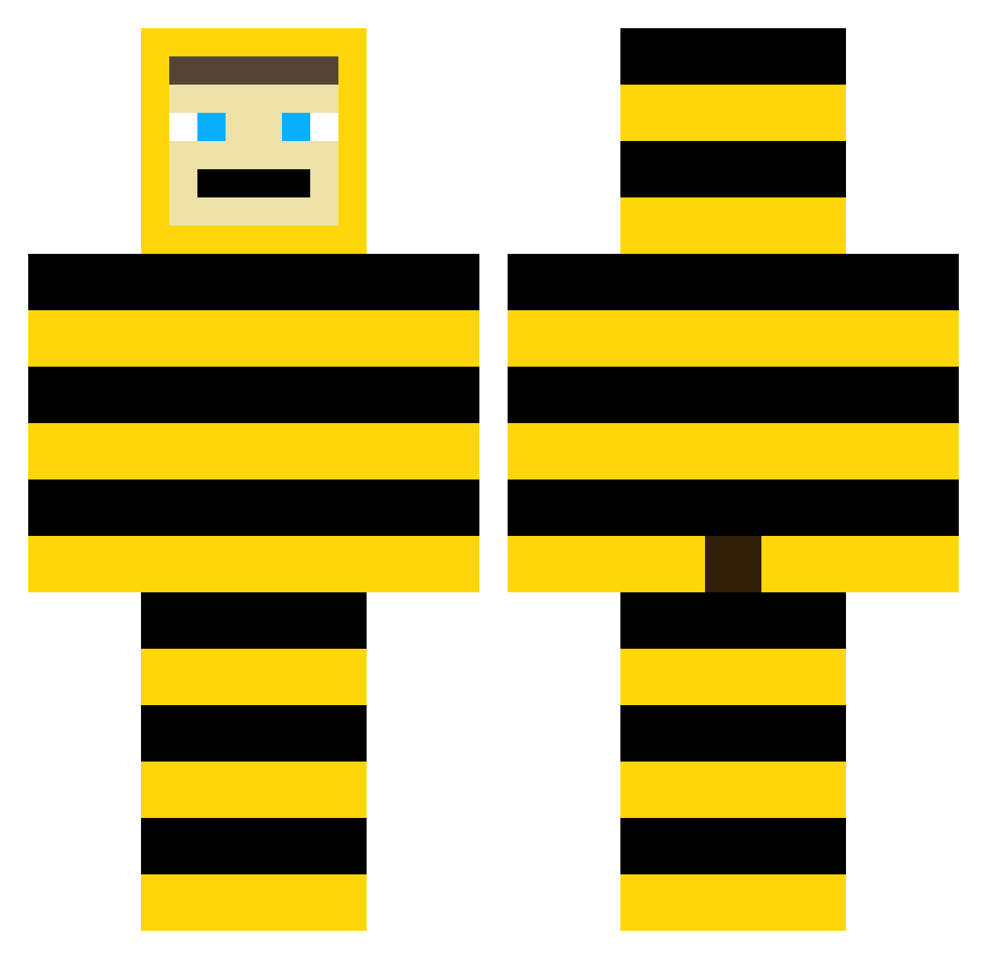 yeapbun Minecraft skin, front and back view