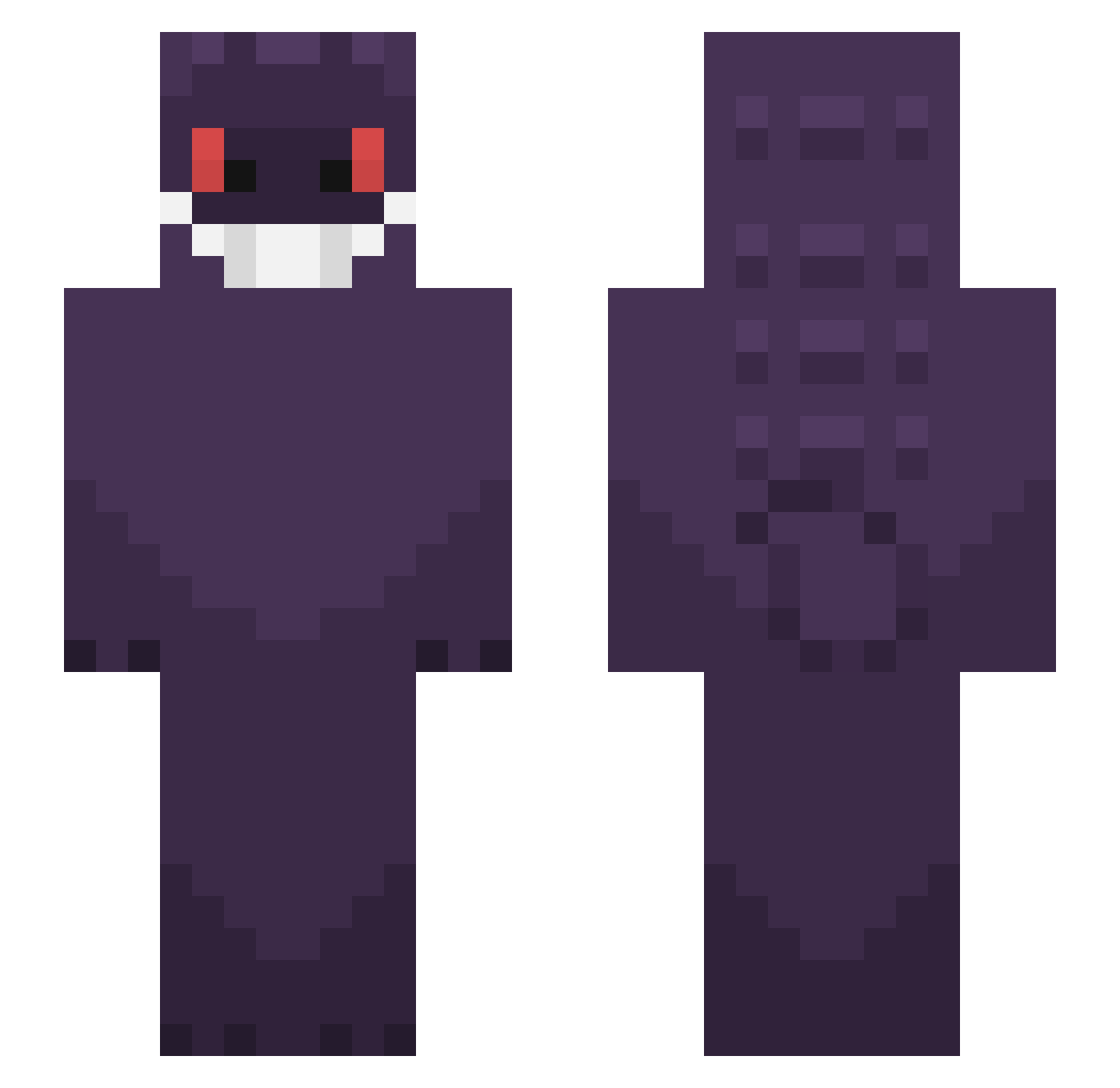 Busschwanz Minecraft skin, front and back view