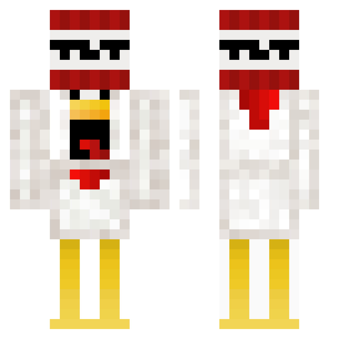 OreMongerIsANig Minecraft skin, front and back view