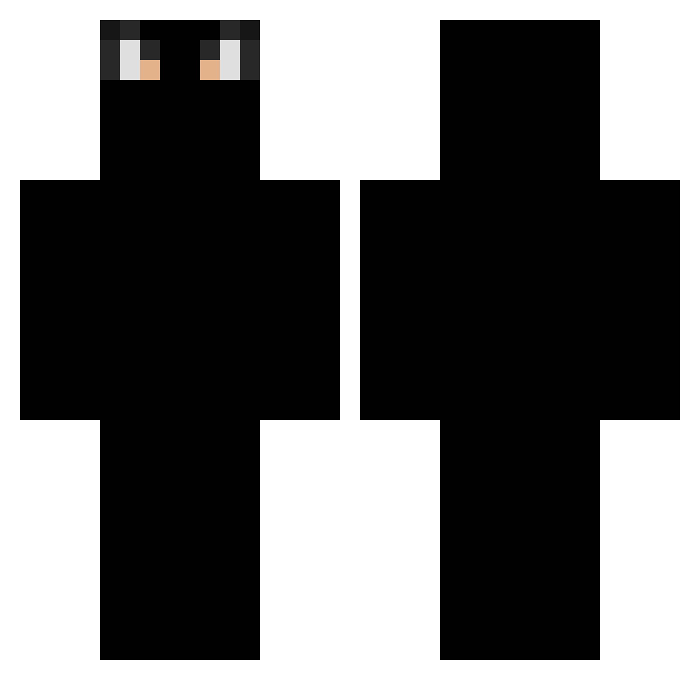 PocketDracula Minecraft skin, front and back view