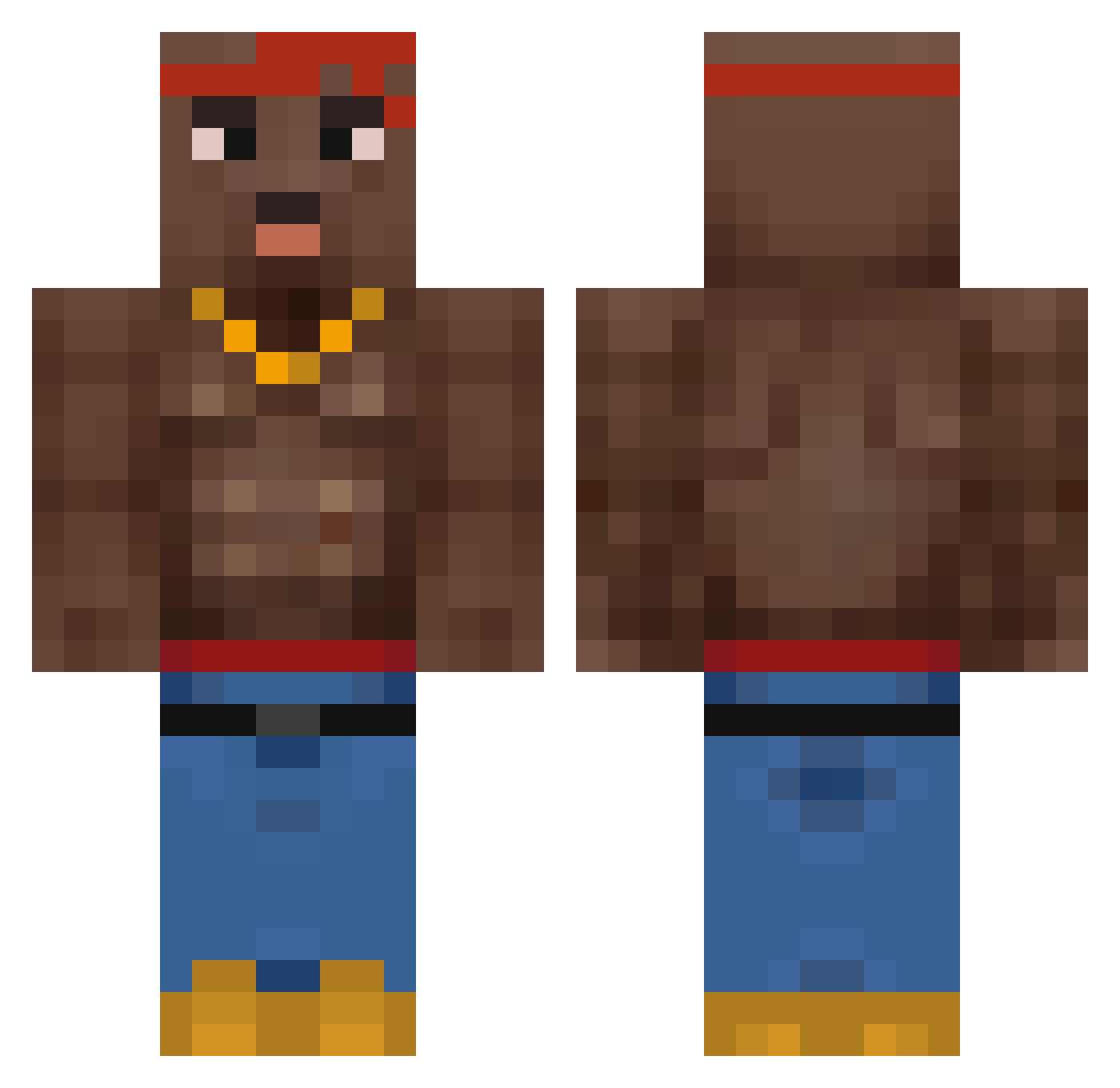 LuunkieFluunkie Minecraft skin, front and back view