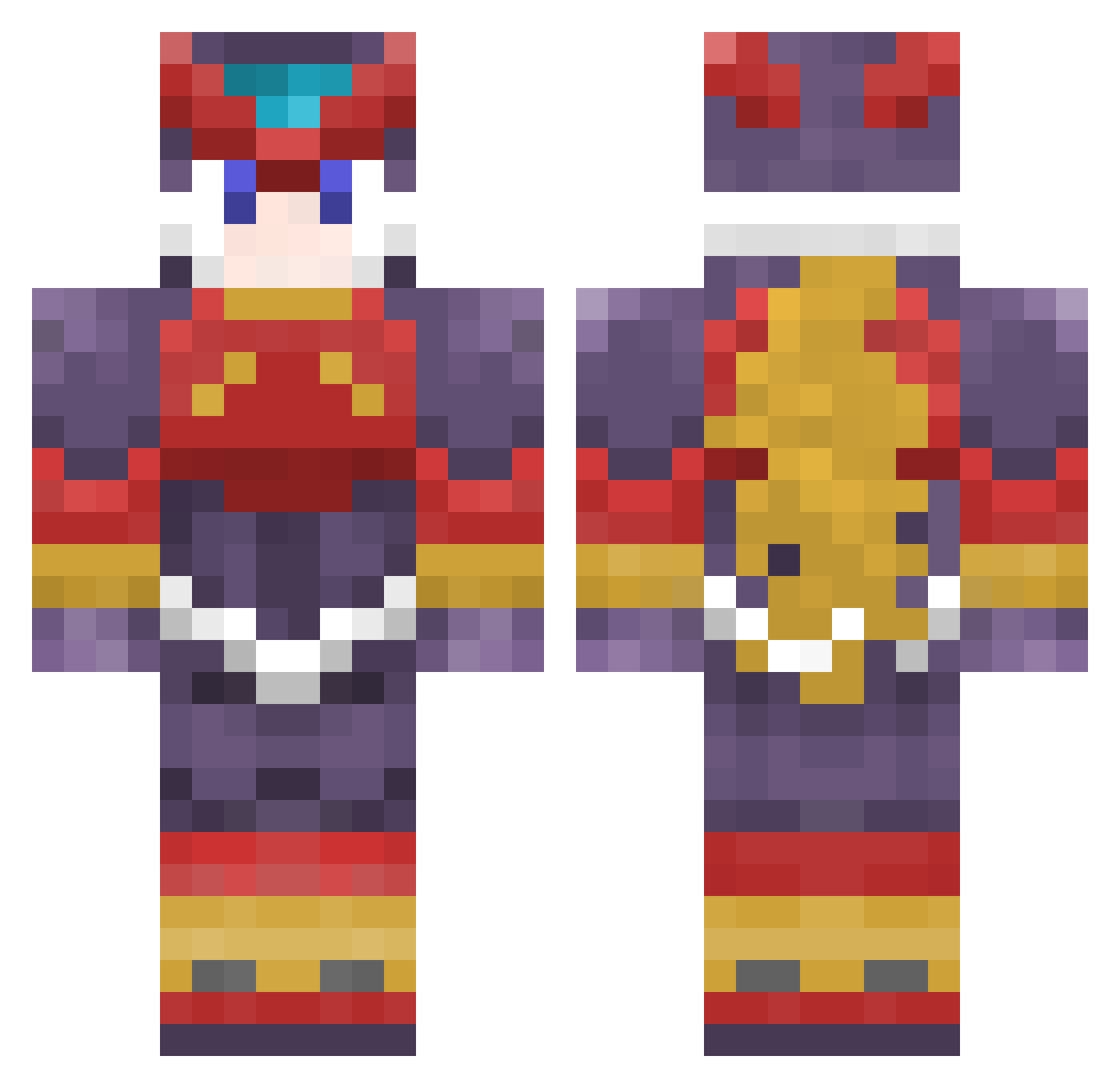 Xzero120 Minecraft skin, front and back view