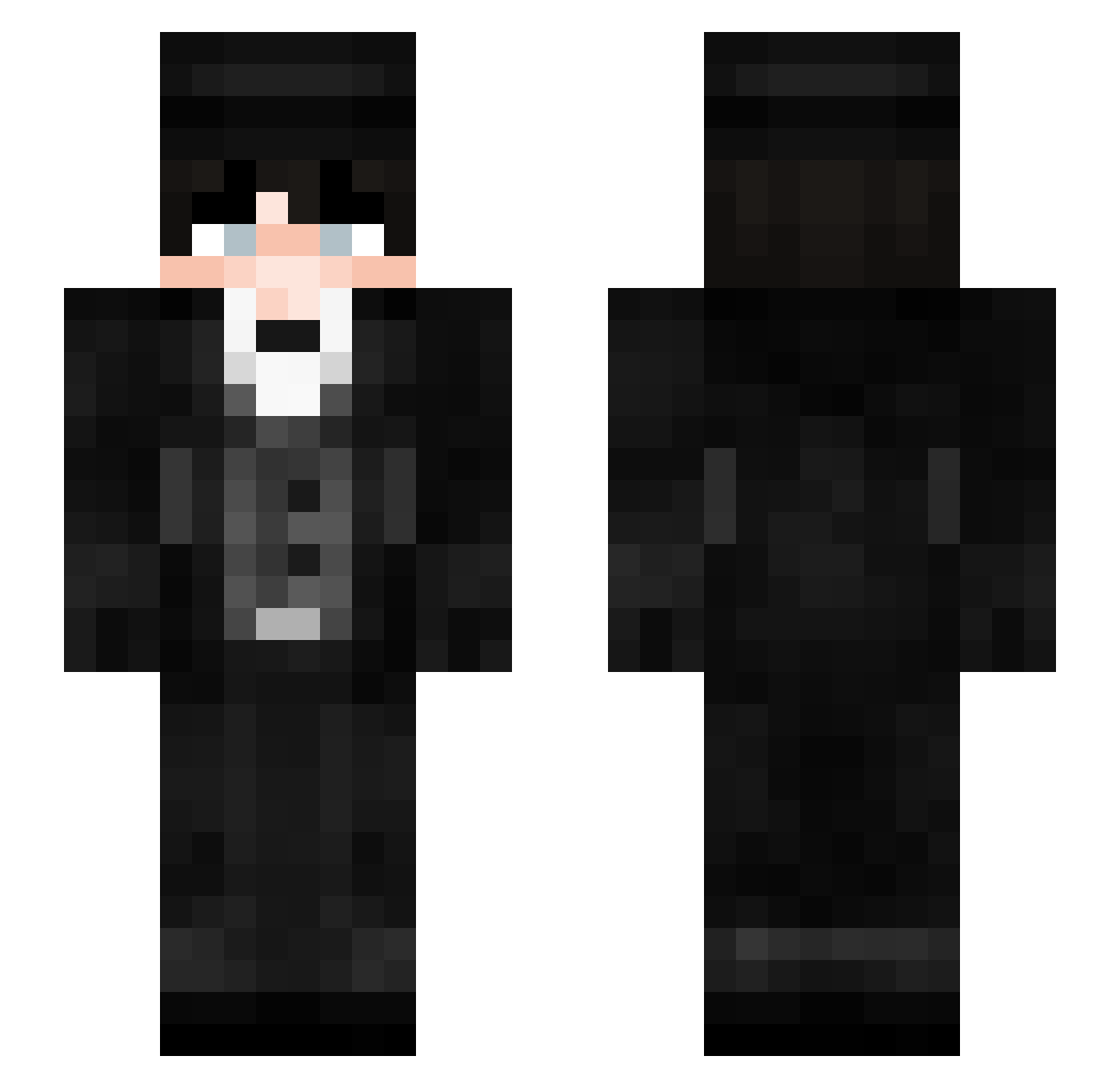 MortyFN Minecraft skin, front and back view