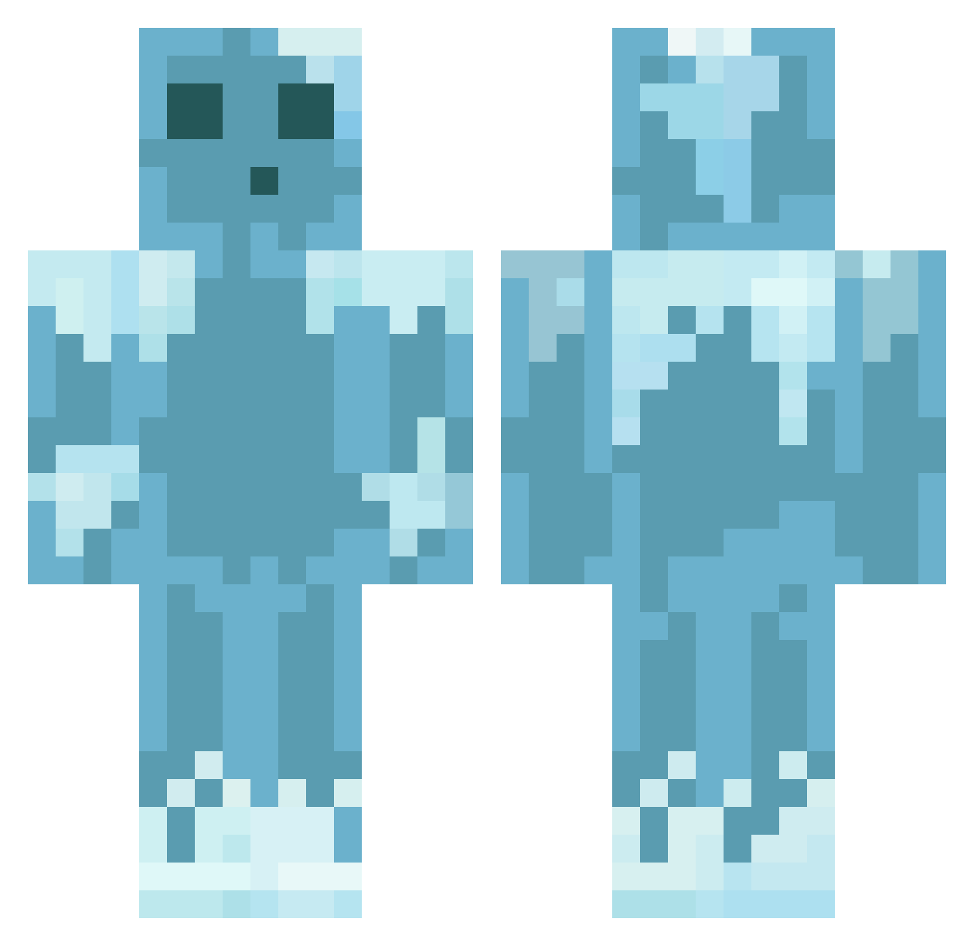Vers03 Minecraft skin, front and back view