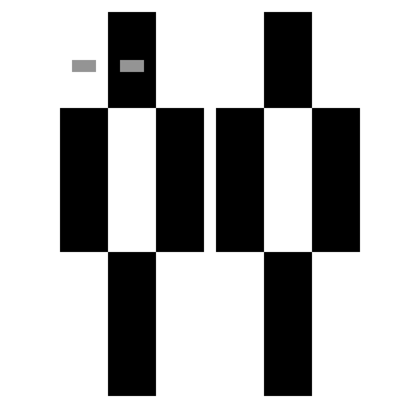 wvedve Minecraft skin, front and back view