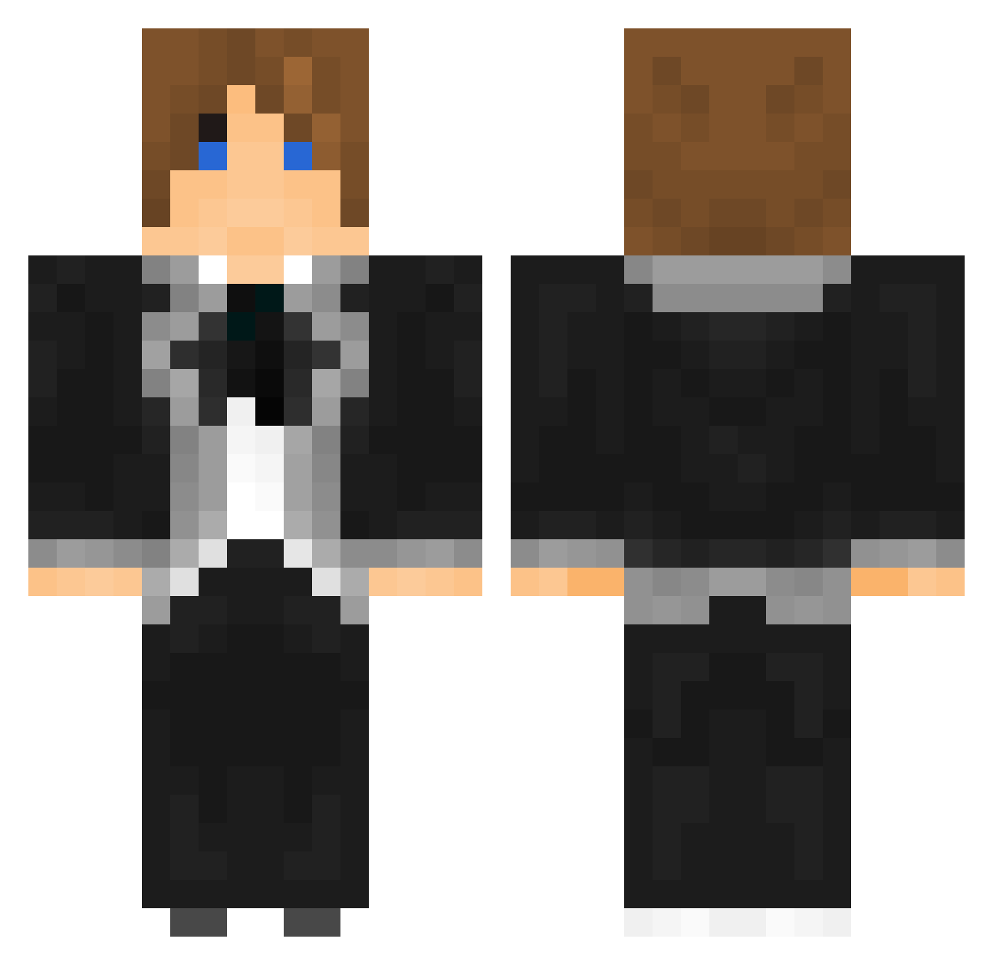 Tozzin Minecraft skin, front and back view