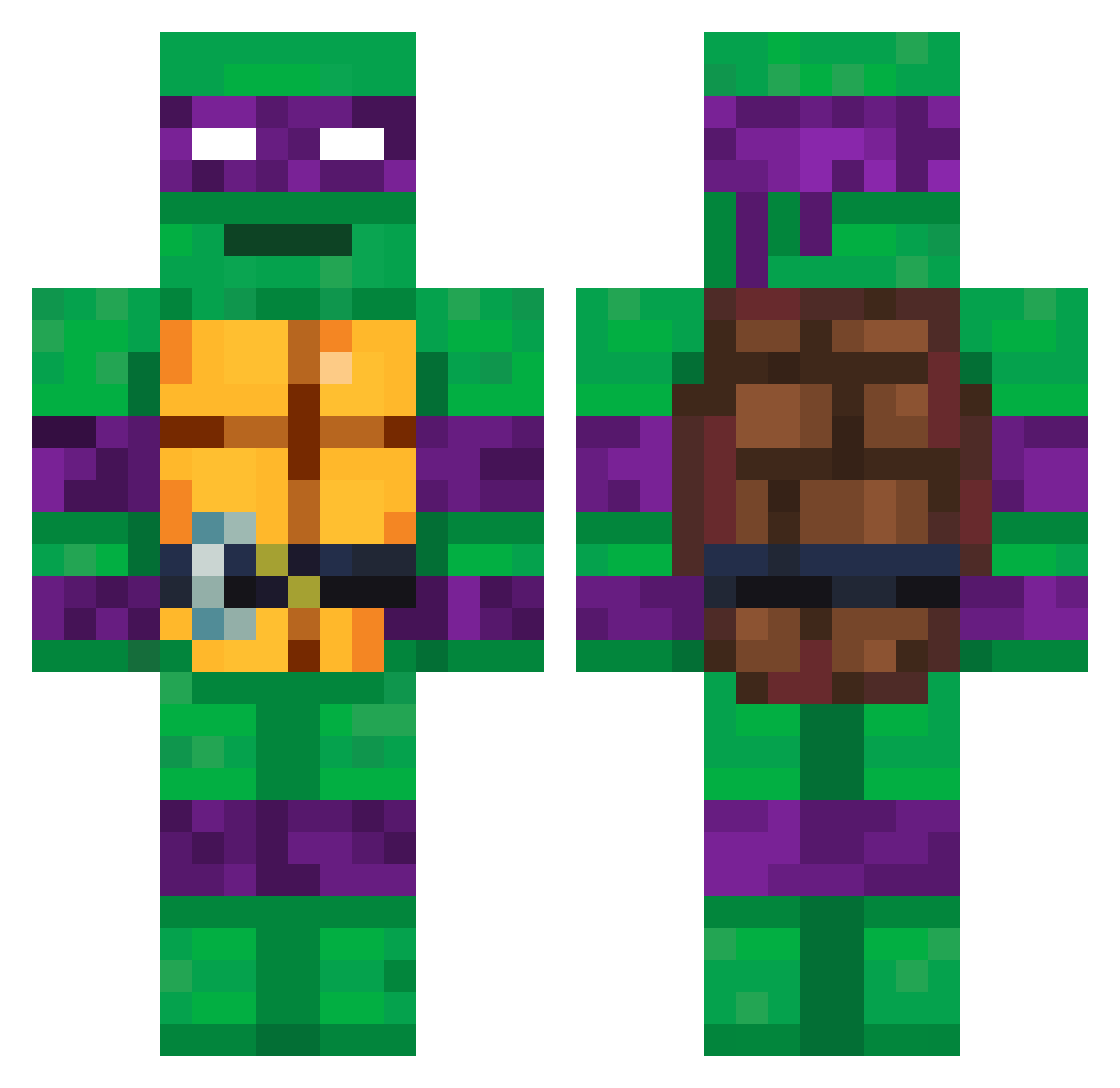 noroelse Minecraft skin, front and back view