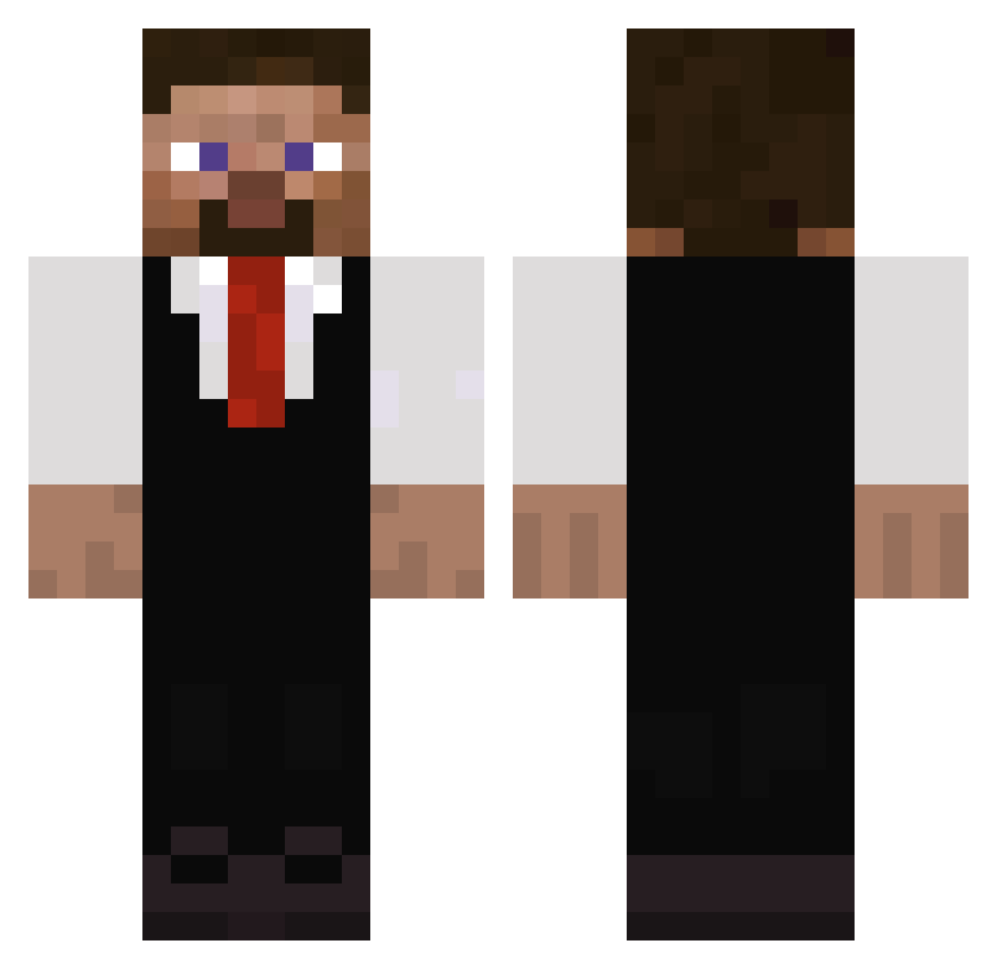 WantSomeMentos Minecraft skin, front and back view