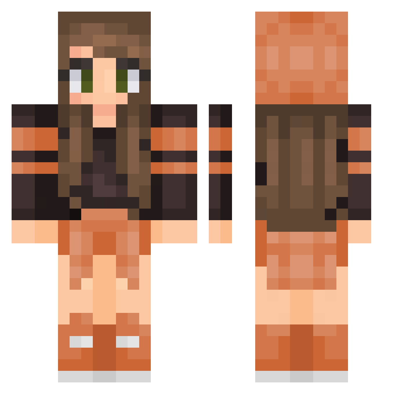 Progamer3455428 Minecraft skin, front and back view