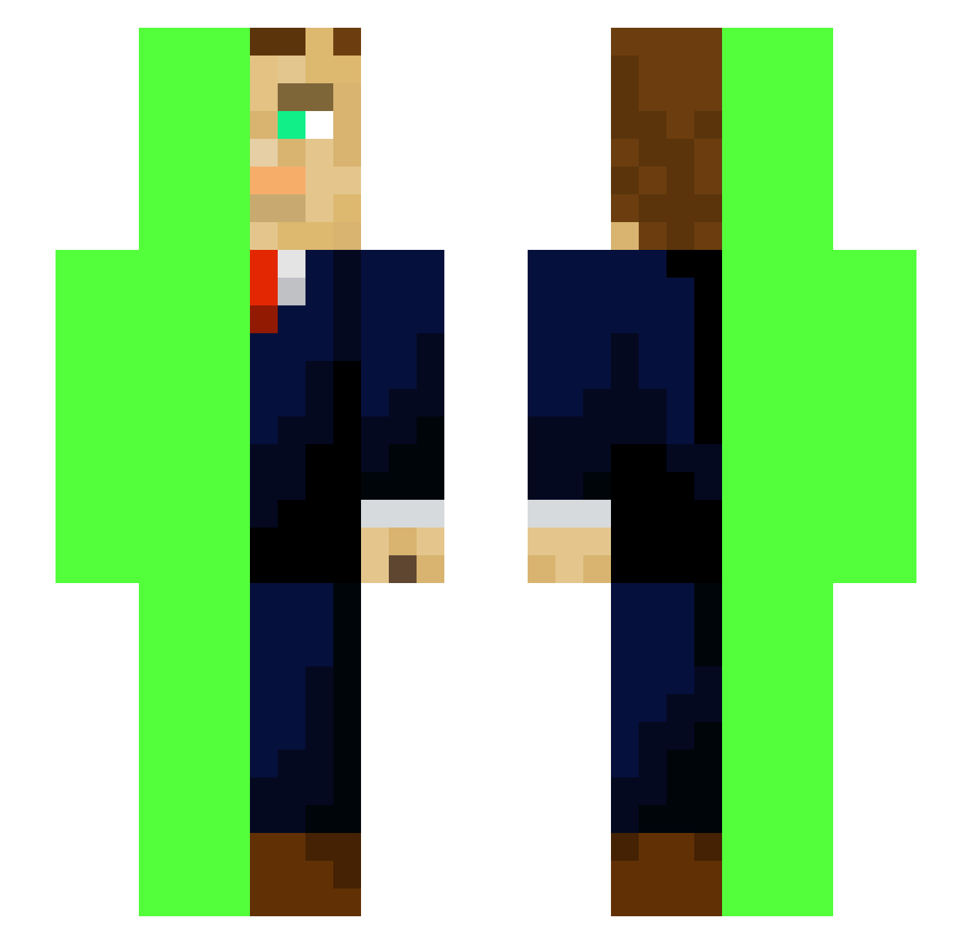 11gaming Minecraft skin, front and back view