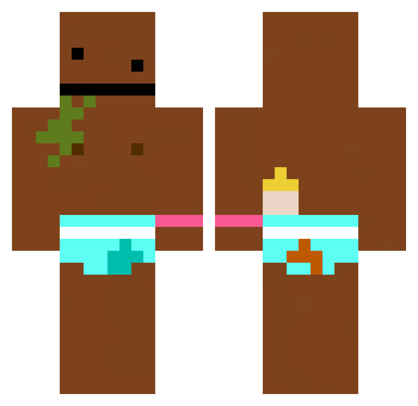 stepped_ Minecraft skin, front and back view