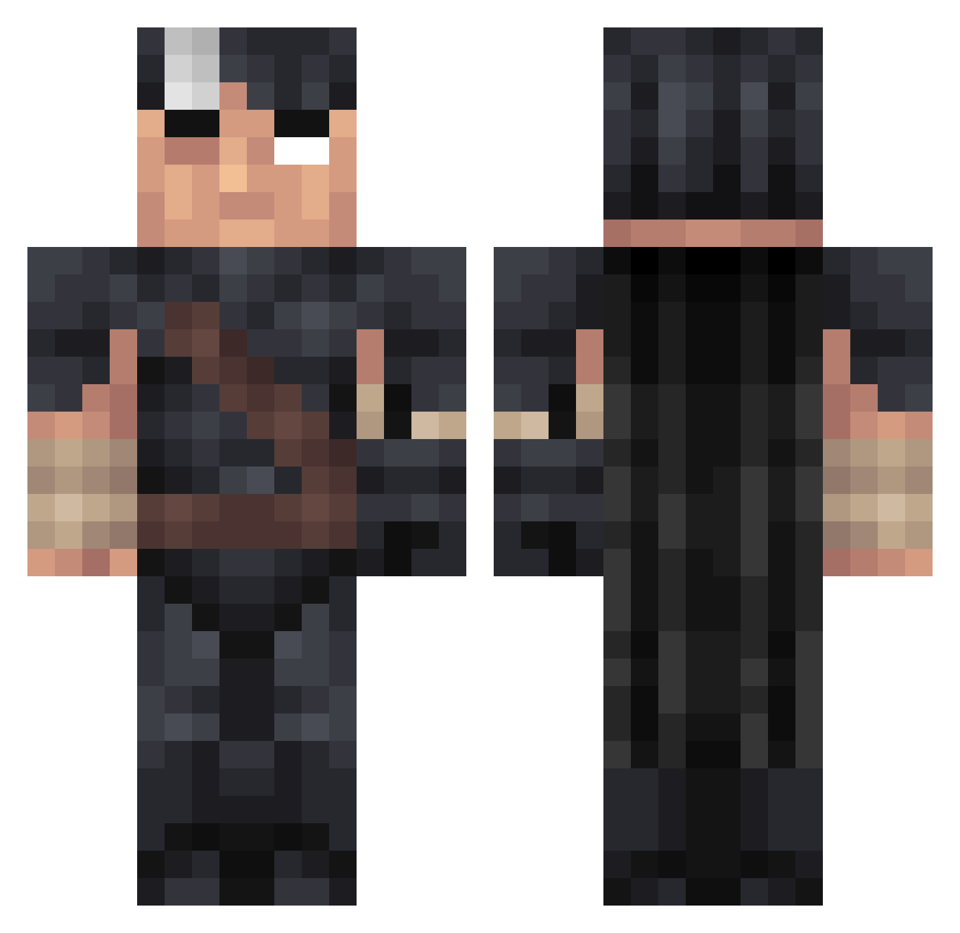 Raye_Penber Minecraft skin, front and back view