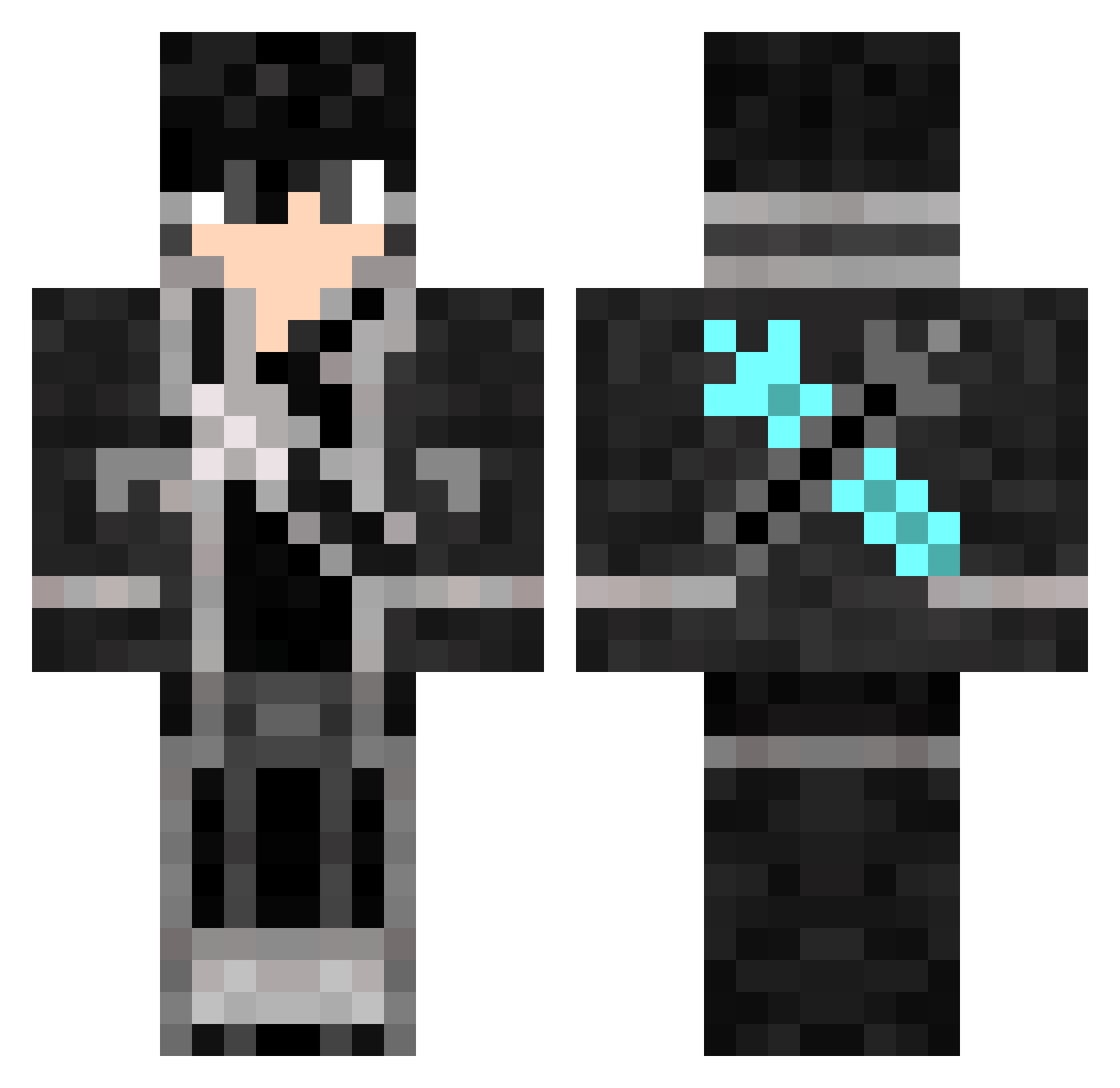 Zero_Playz Minecraft skin, front and back view