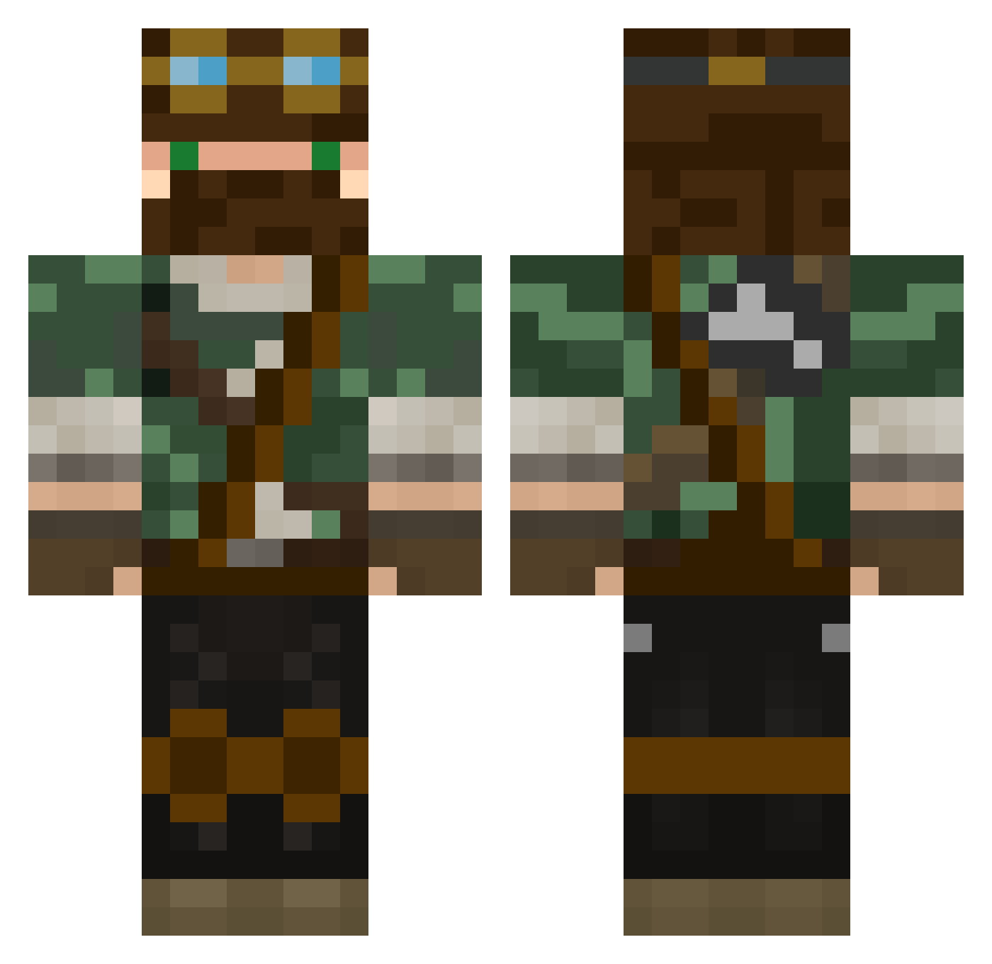 Caynckle Minecraft skin, front and back view