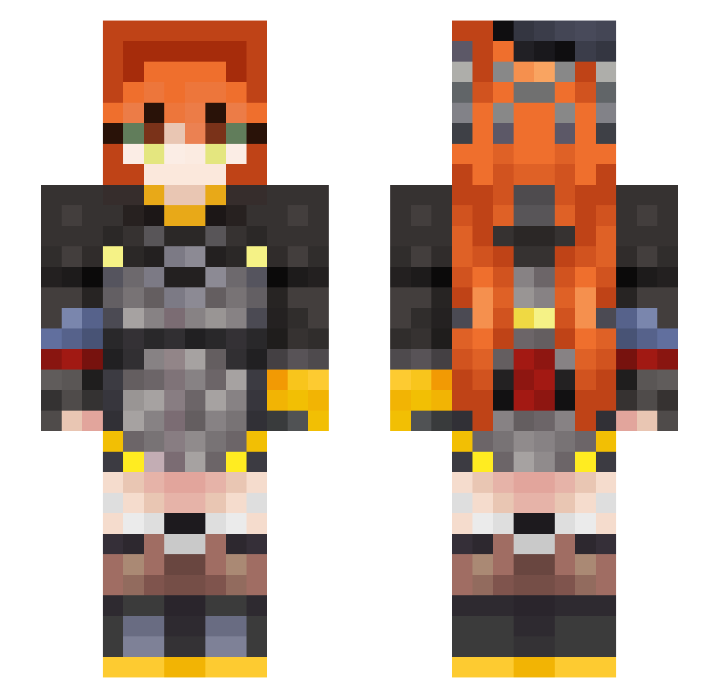 B00404 Minecraft skin, front and back view