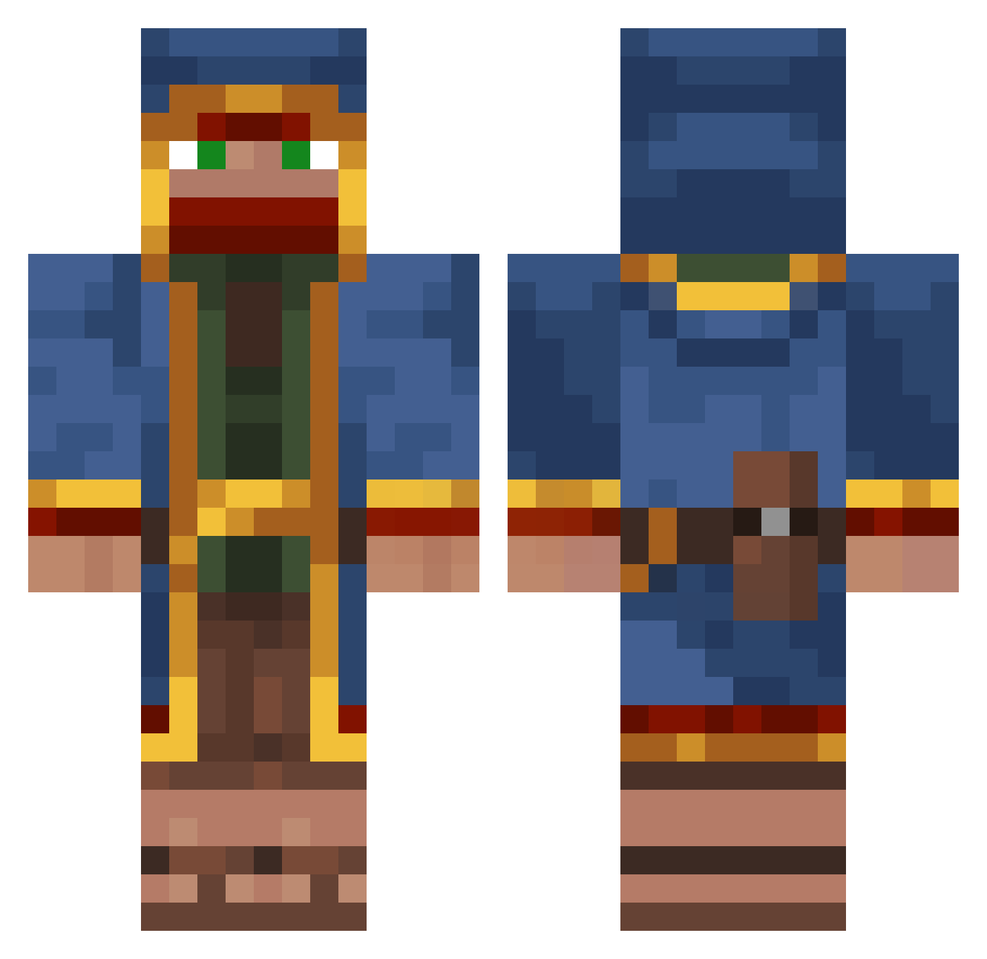 small_J1337 Minecraft skin, front and back view