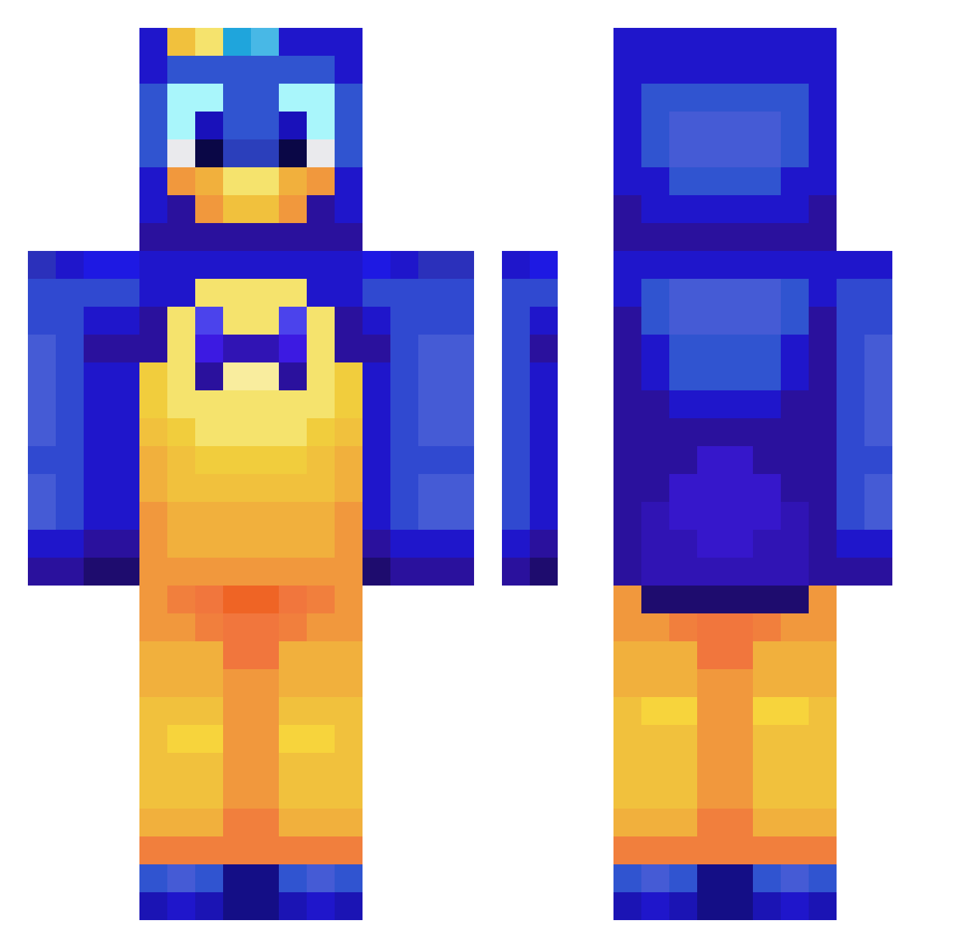 ChichenItzaPizza Minecraft skin, front and back view