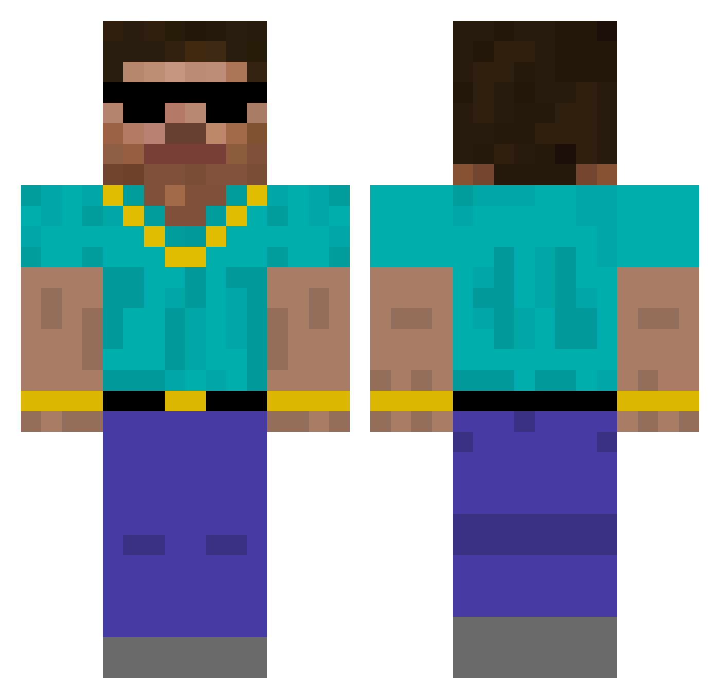 SCDofsky Minecraft skin, front and back view