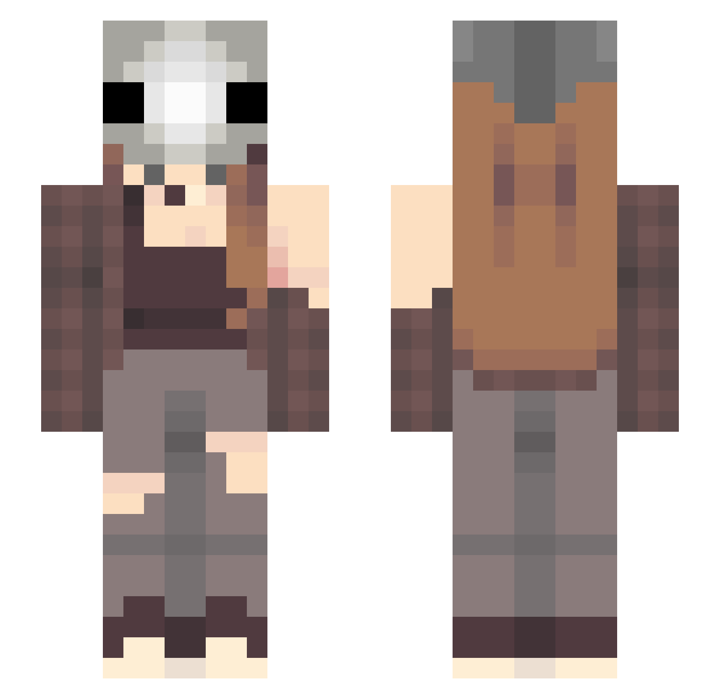 ShadySquid Minecraft skin, front and back view