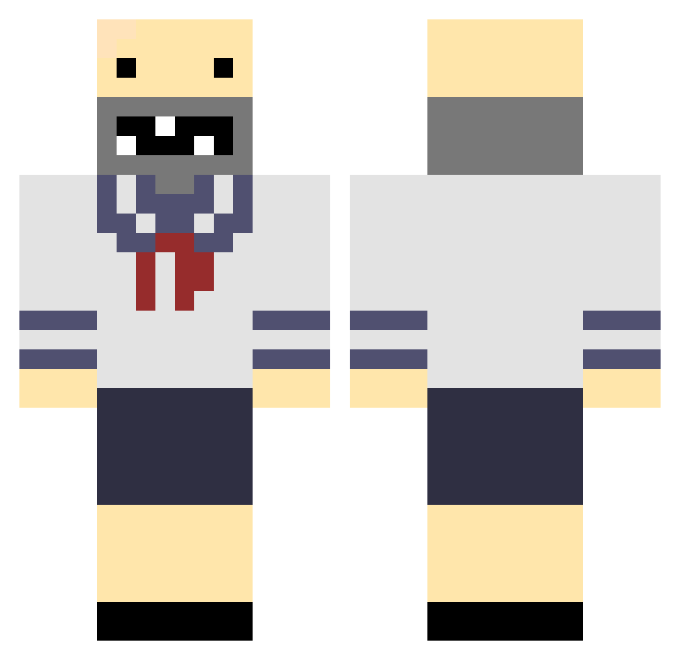 Rogtary Minecraft skin, front and back view