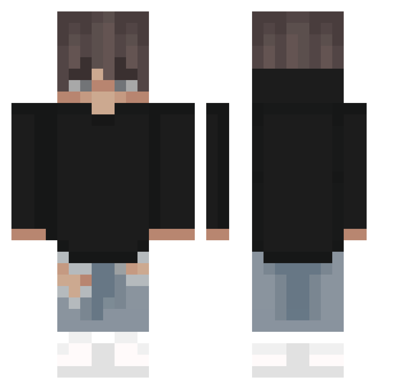 SrJackson Minecraft skin, front and back view
