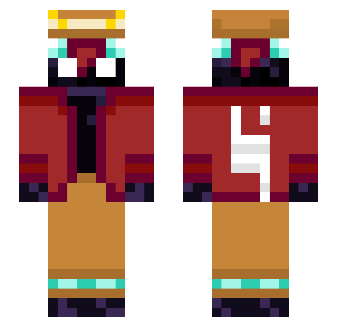 Grabben89 Minecraft skin, front and back view