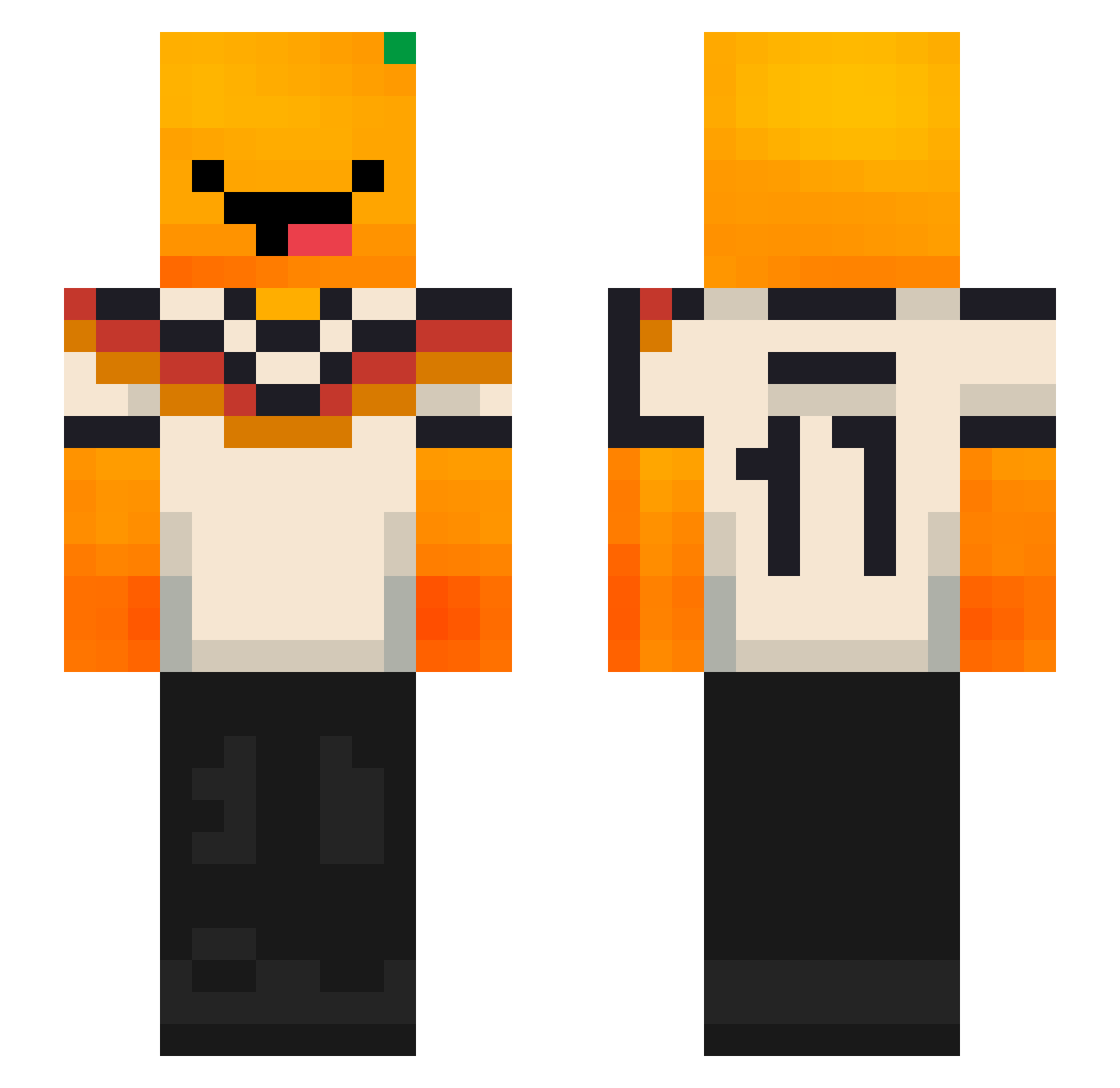 Dorian0001 Minecraft skin, front and back view