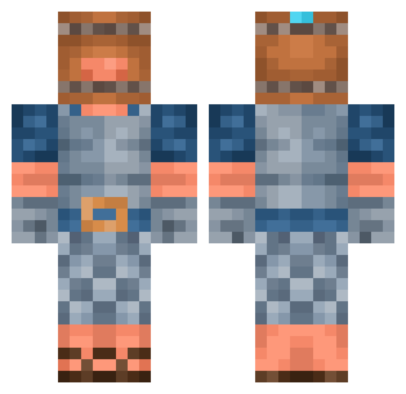 Jebko_Fail Minecraft skin, front and back view
