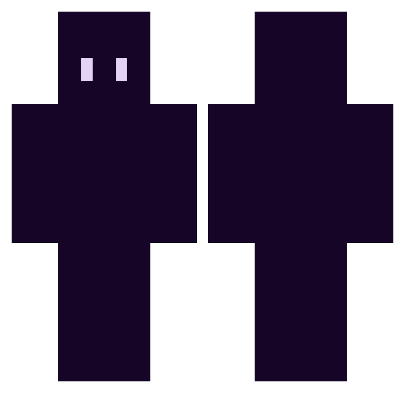 RoslynOG Minecraft skin, front and back view