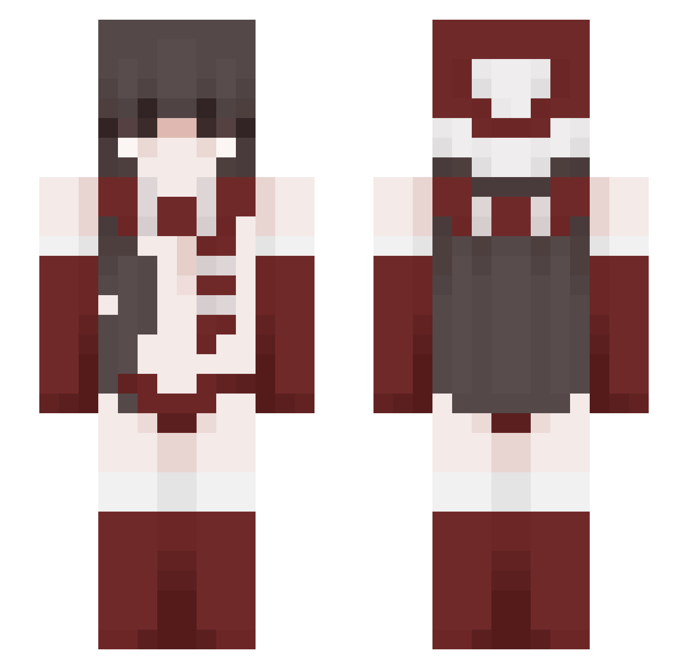 SpookyTIPU Minecraft skin, front and back view