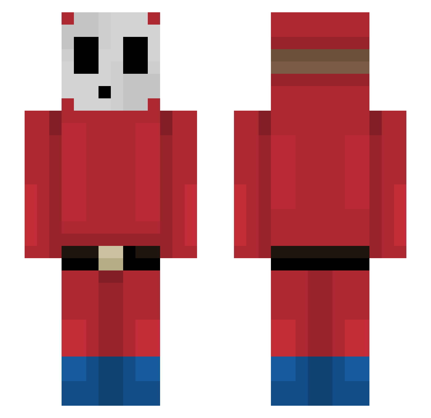 NyteMyre Minecraft skin, front and back view