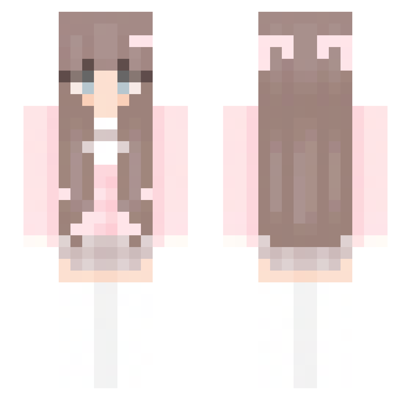 uaku Minecraft skin, front and back view