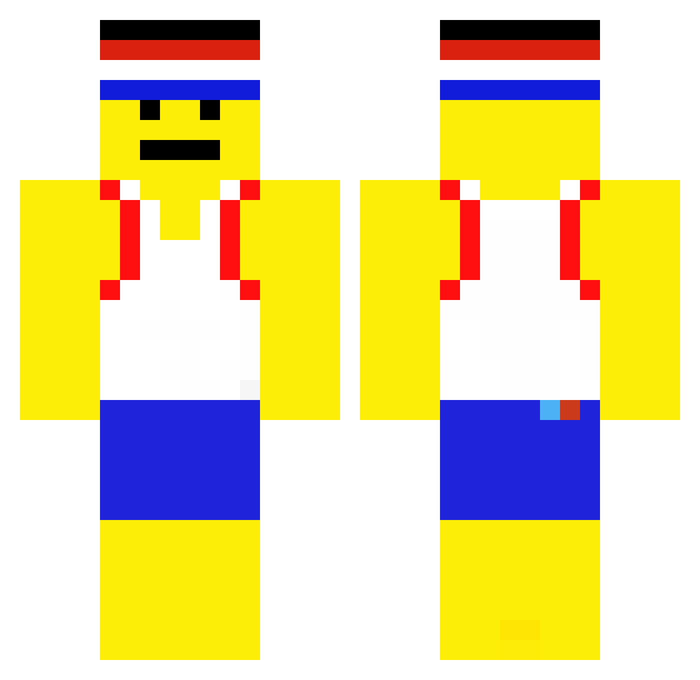 Homecomings Minecraft skin, front and back view