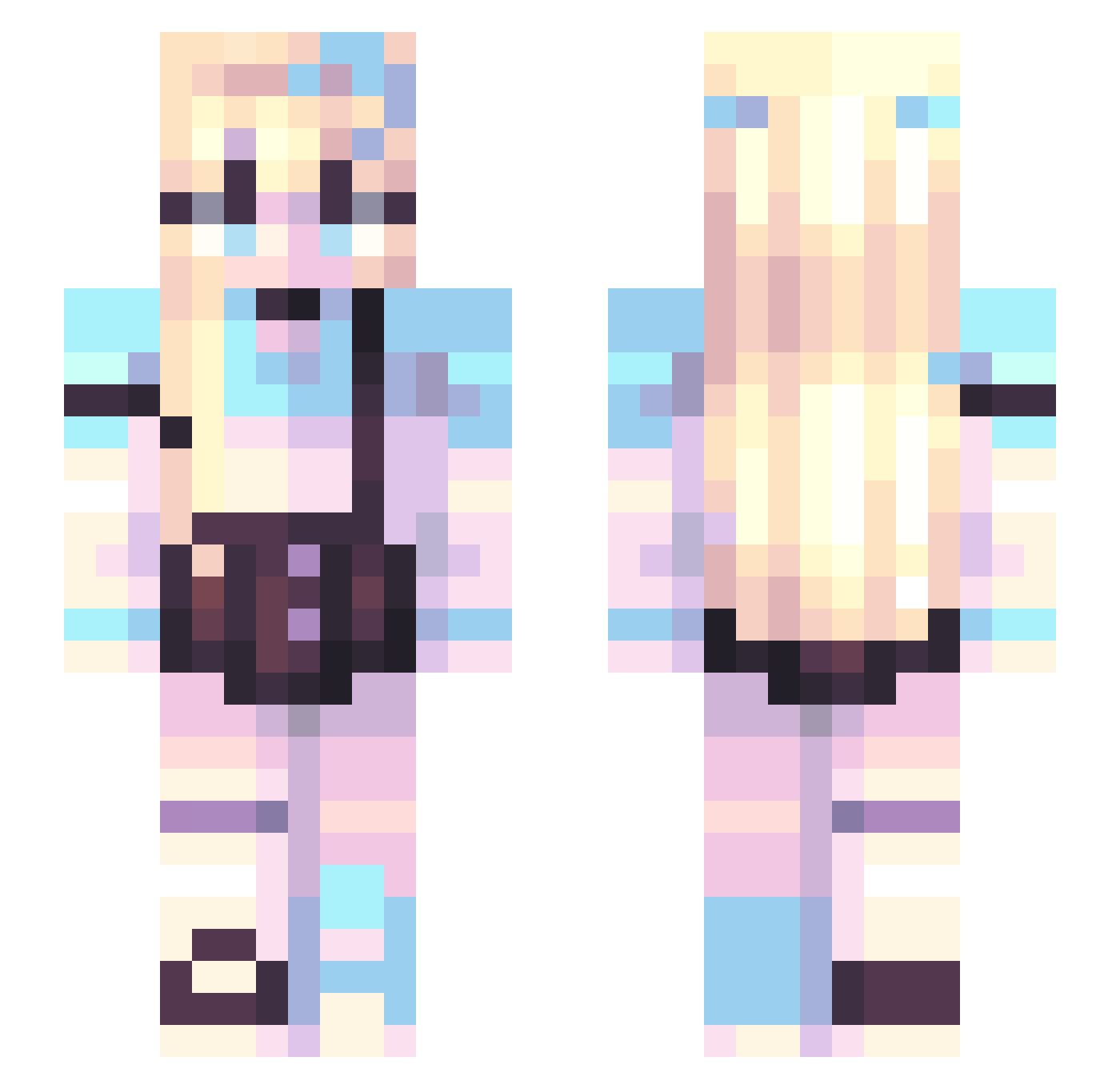 Splenden Minecraft skin, front and back view